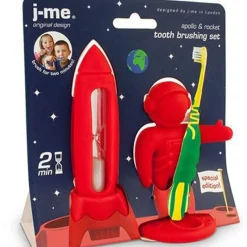 Red Apollo & Rocket Tooth Brushing Set